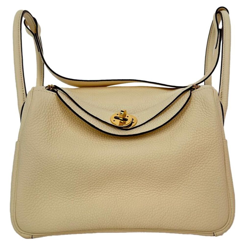 Hermès Lindy 26 Shoulder Bag in Cream Clemence Leather